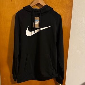 Nike Hoodie Mens Medium Black French Terry